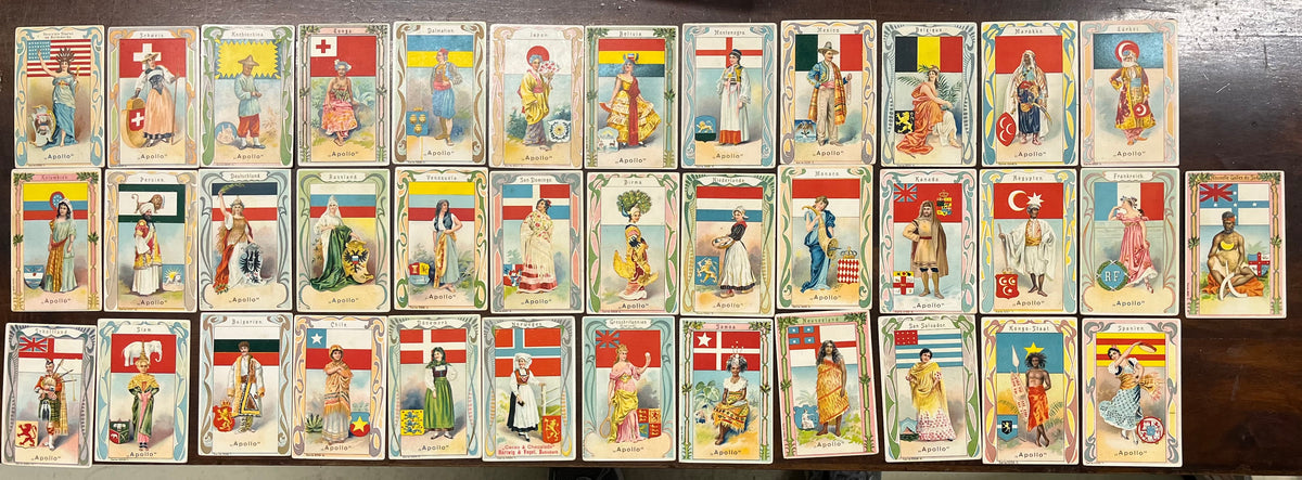 Lot of 19th-century advertising trade cards - Apollo Wien - Nations and Costumes of the World - Sammelbilder