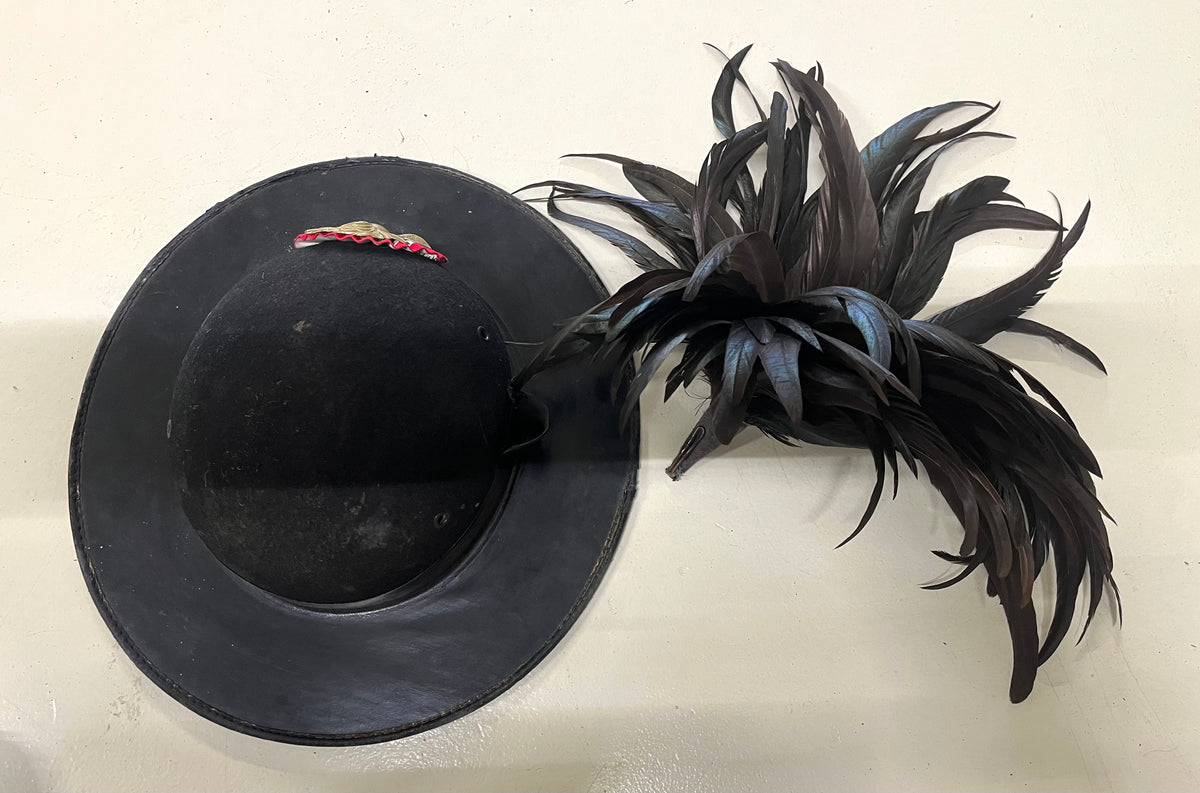 Cappello Bersagliere Militare Originale "Vaira" Completo di Piumetto e Fregio