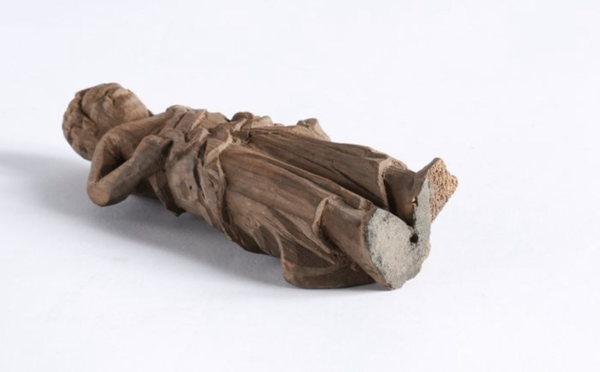 Antique Japanese Wooden Buddhist Statue – Minshubutsu Sculpture, Doji Acolyte (Fudo Myoo), Edo/Meiji Period