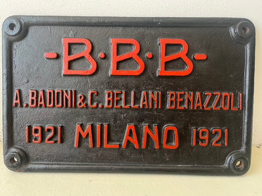 Rare Cast Iron Industrial Plaque - 1921 - 51x32 cm - Industrial Archaeology