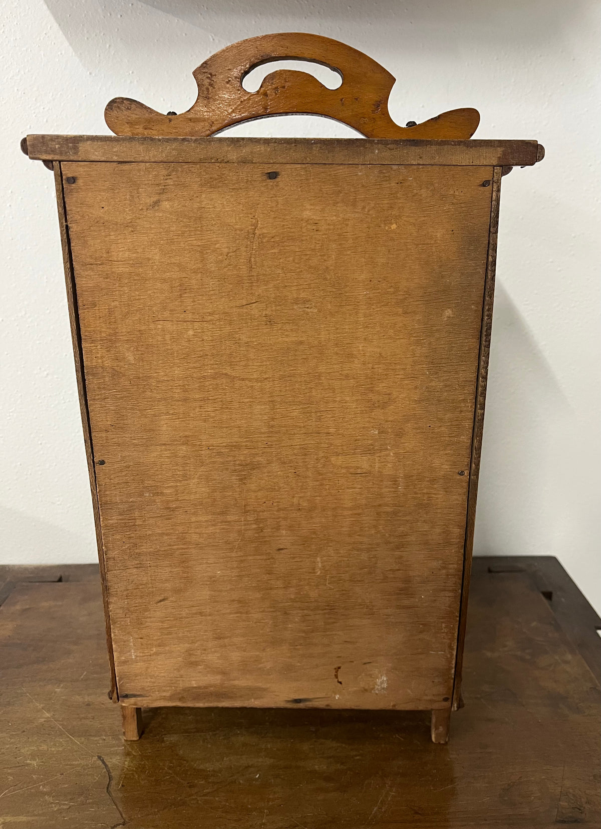 Antique French Faux Bamboo Cabinet – Specchiera e Armadietto da Muro o Tavolo, XIX Secolo