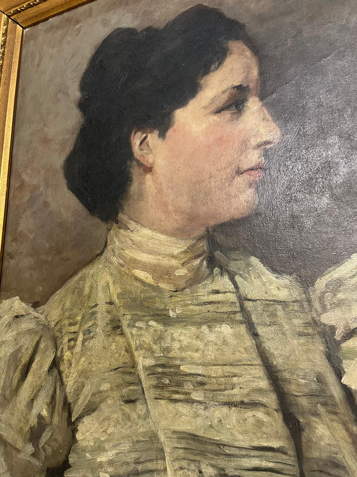 Ritratto di Gentildonna – Dipinto a Olio su Tela di Alberto Pasini (1826–1899), Fine '800
