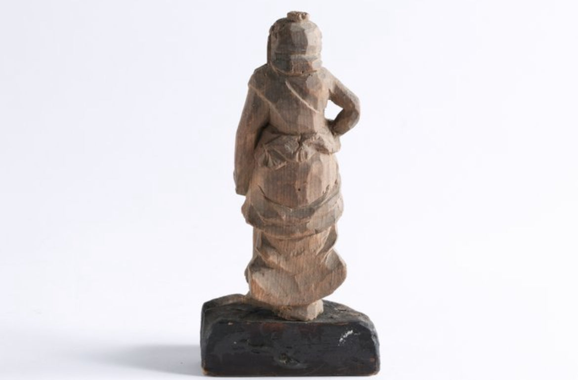 Antique Japanese Wooden Buddhist Statue – Minshubutsu Sculpture, Doji Acolyte (Fudo Myoo), Edo/Meiji Period