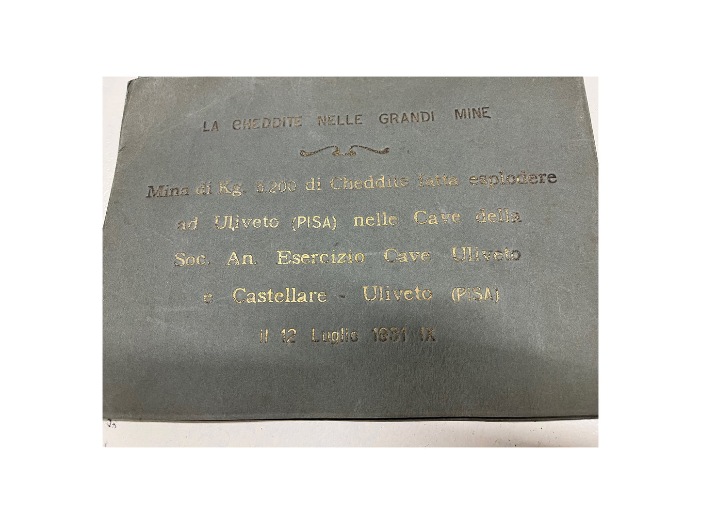 1931 Vintage Photo Album - Cheddite Mine Explosion at Uliveto Quarries (Pisa)